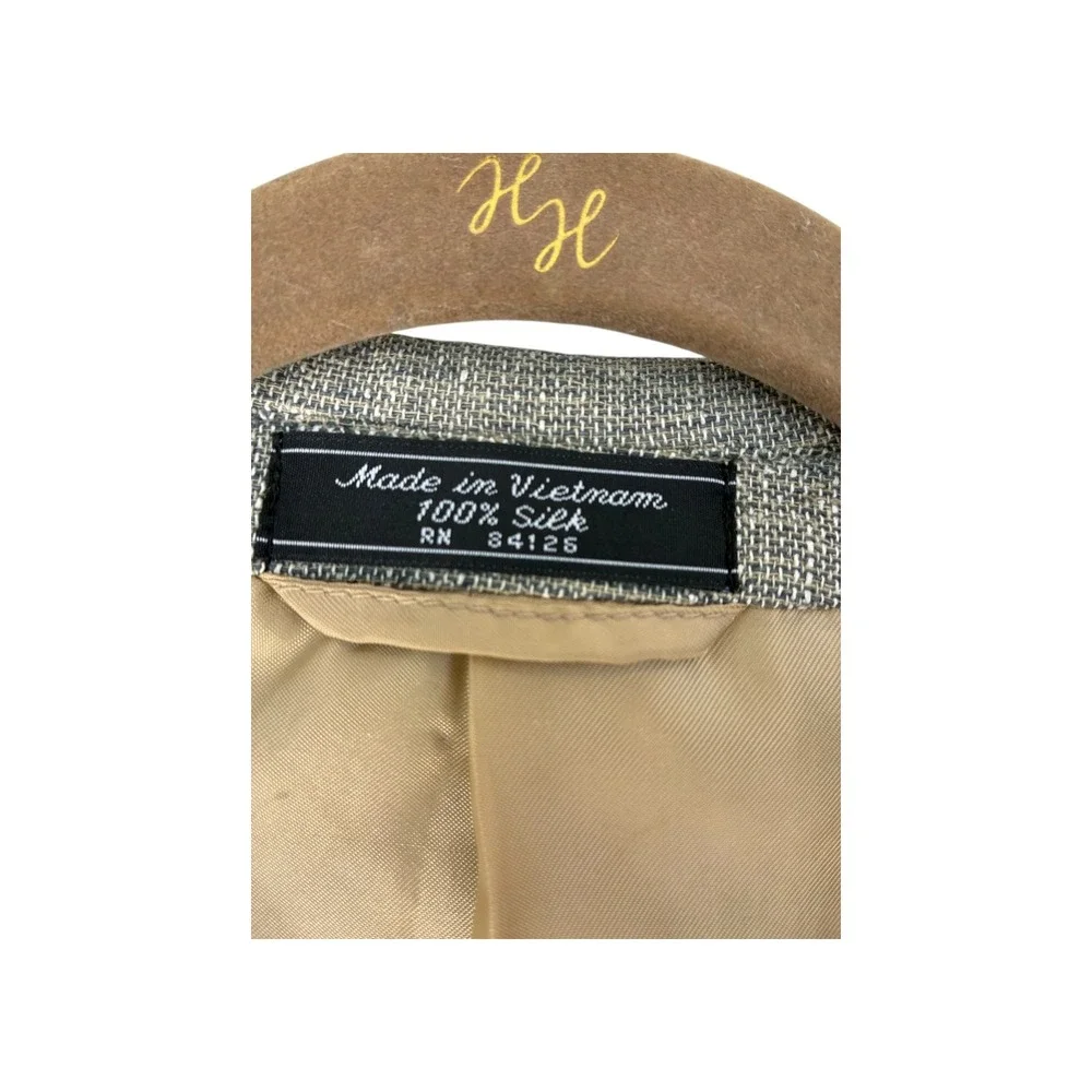 Meeting Street‎ Men's 100% Silk Tweed Blazer Jacket Gray Classic Fit